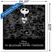 Disney Tim Burton je noćna mora prije Božića - crno-bijeli zidni poster, 22.375 34