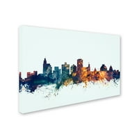 Zaštitni znak Fine Art Jackson MS Skyline Blue Canvas art od Michael tompsett