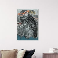Wynwood Studio Životinje Zidno umjetnosti Platno ispisuje 'Sve oči na nama' ptice - sivo, narandžasto