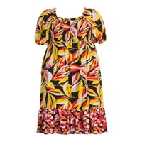 Get Women's Plus kratki rukav Colorblock Midi haljina