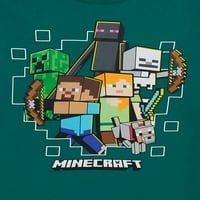 Grafička Majica Sa Dugim Rukavima Minecraft Za Dječake, Veličine 4-12