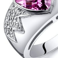 Glam Triliona Rez 2. Karata Pink Sapphire kubni cirkonij srebra prsten veličine za stil SR9926