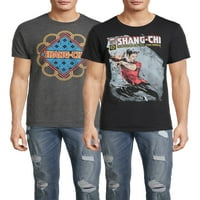 Marvel Shang Chi Logo muške i velike muške kratke rukave grafička majica 2 pakovanja, veličine S-3XL