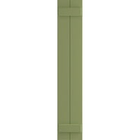 Ekena Millwork 3 4 W 55 H True Fit PVC ploča spojena ploča-N-letve roletne, mahovina zelena