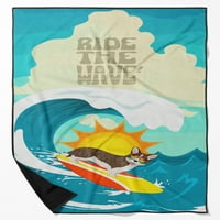 Surfer pas crni ručnik od crnog plaže Schnauzer Premium