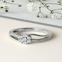 Imperial s srebra 1 10ct TW dijamant cvijet Burst modni prsten