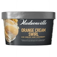 Hudsonville košer krema od narandže Swirl sladoled, sladoled od vanile sa Šerbetom od narandže, fl oz
