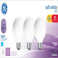 Soft White LED globus žarulje, Watt EQV, G žarulje, srednje baza, 13yr, 3pk
