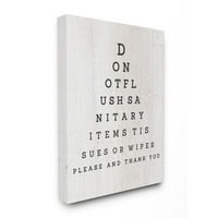 Stupell Industries eye Chart smiješna riječ kupatilo veš Drvo teksturirani dizajn platno zid Art Daphne Polselli