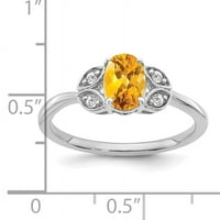 Primalni zlatni karatski bijeli zlatni citrinski i dijamantni prsten