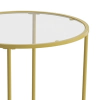 Flash nameštaj Astoria kolekcija okruglog krajnjeg stola, moderno čisto stakleno naglašavanje sa četkim zlatnim