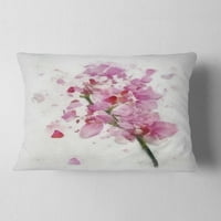 Designart ružičasti cvijet sa padajućim laticama - cvjetni jastuk-12x20