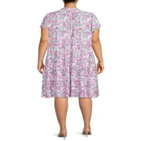 Terra & Sky ženska cvjetna haljina Plus Size sa kratkim rukavima za lepršanje