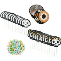 Great Value Day of the Dead Sugar Skulls Cupcake Decorating Kit, Decorates 24