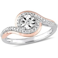 Karatni dijamant 10kt dvobojni Zlatni vrtložni prsten za obećanje