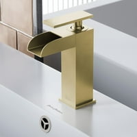 Swiss Madison Concorde Jednokrevetna rupa, Jednostruka ručka, slavina za kupaonicu vodopada u brušenom zlatu