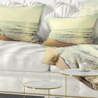 Designart Bright Seashore tokom zalaska sunca - jastuk za bacanje morske obale-12x20