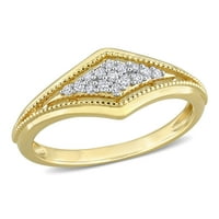 Miabella ženski karat T. W. dijamant 10kt prsten sa podijeljenim drškama od žutog zlata