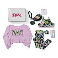 Justice Girls 5-komadni kolekcija Poklon Bo Outfit set s gornjim rukavima s dugim rukavima, tamkama, torbicom