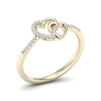 1 20ct TDW dijamant 10k žuto zlato srce Duos modni prsten