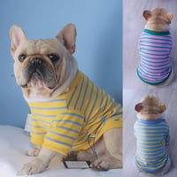 Jiaroswwei pseća majica s prugastim prugastim uzorka pamučna pamučna majica s prugama za štene