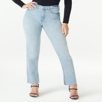 Sofia Jeans ženski Eden Straight Super High Rise 90s sirove Hem farmerke, 30,5 unutrašnji šav, veličine 00-22
