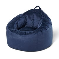Vaša zona Blue Velvet Bean Bag Lounge stolica sa džepom
