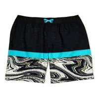 Wonder Nation Boys' Digital Glitch Print Quick Dry Swim Shorts, Veličine 4 - & Husky