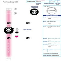 Accutime Watch Corp Unise dječija Lobanja i Cross Bones LCD SAT u ružičastoj i crnoj boji - KAC3040WM