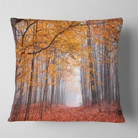 Designart prelepa stabla sa opalim lišćem - jastuk za bacanje pejzažne fotografije-18x18