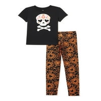 Put za slavlje djevojke Halloween grafička majica i tajice, dvodijelni set odjeće, veličine 4-18