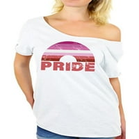 Awkward stilovi LGBTQ Pride majica gay off na ramenima za žene Rainbow
