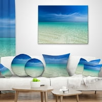 Designart tirkizni okean pod plavim nebom - moderni jastuk za bacanje morskog pejzaža - 18x18