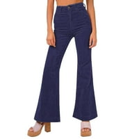 ManXivoo posteljine za žene Ljeto Žene Čvrsto boje Corduroy flare hlače široke pantalone za noge Street Solid