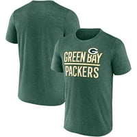 Muške fanatike marke Heatherle Green Green Bay Packers kruži majicu