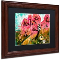 Zaštitni znak likovne umjetnosti Cherry cvijet Willow platna umjetnost Natasha Wescoat, crni mat, drveni