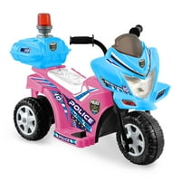 Kid Motorz Lil Patrol u svijetlo ružičastoj boji sa plavom-sa svjetlom za sirenu i skladištem Bo