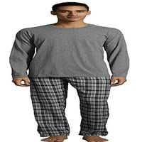Hanes muški i veliki muški ComfortSoft komplet pidžama s dugim rukavima i pamučnim flanelom