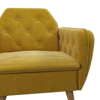 Novogratz Teresa Memorijska pjena Accent stolica, Nameštaj za dnevne sobe, Mustač Yellow Velvet