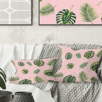 Designart Palm tropski listovi obrazac.'Moderni jastuk za bacanje sredinom stoljeća-18x18