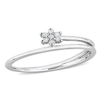 Miabella ženski dijamantski naglasak Sterling Silver Twist otvoreni prsten obećanja