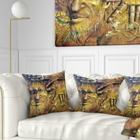 Designart Sylvan - jastuk za bacanje apstraktnog portreta-18x18