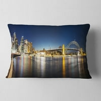 Designart Cityscape Sydney Nightfall Panorama - cityscape Throw jastuk - 12x20