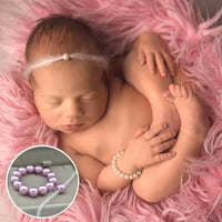 Postavite novorođene dječje djevojčice Fau Pearl narukvica nakit nakita Foto rekviziti