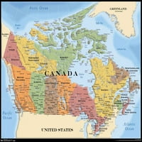Mapa - Kanada zidni poster, 22.375 34