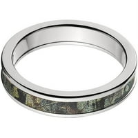 Poluokrug titanijumski prsten sa Camo umetkom od RealTree drveta