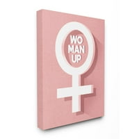 Stupell Industries žena Up ženski simbol Moda moderna ružičasta teksturirana dizajn platna zidna Umjetnost