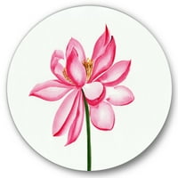 Designart' drevni detalj ružičastog lotosa ' tradicionalni krug metalni zid Art - disk od 11