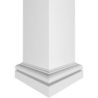 Ekena Millwork 12 W 6'H Premium Square Ne-suženi gladak PVC entura-craft stupac zamotavanje, toskanski glavni
