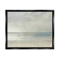 Stupell Sandy Tide Ocean Horizon Landscape Painting Black Floater Framedred Art Print Wall Art